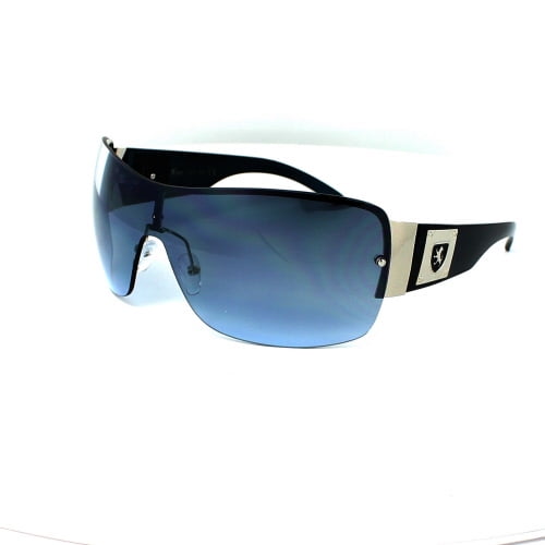 Khan Men's Flat Top Sports Shield Sunglasses Khan Men's Flat Top Sports Shield Sunglasses